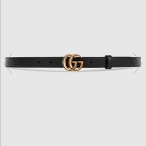 Gucci Black Leather Belt with Double G buckle 🐝